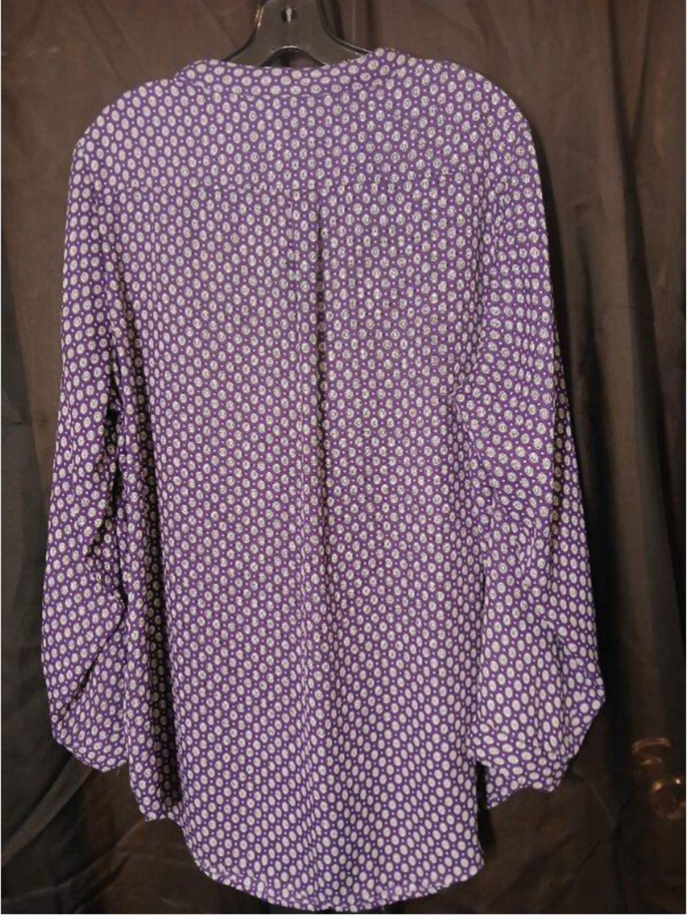 Dressbarn Women's 1X Purple Geometric Print Blouse INV49 A1 - Picture 9 of 9